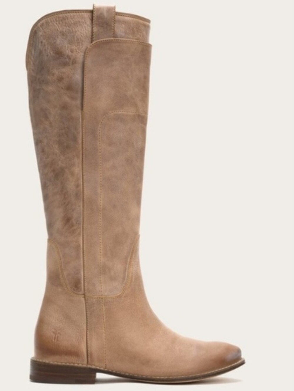 Frye Tall Over-the-Knee Leather Boots in Taupe